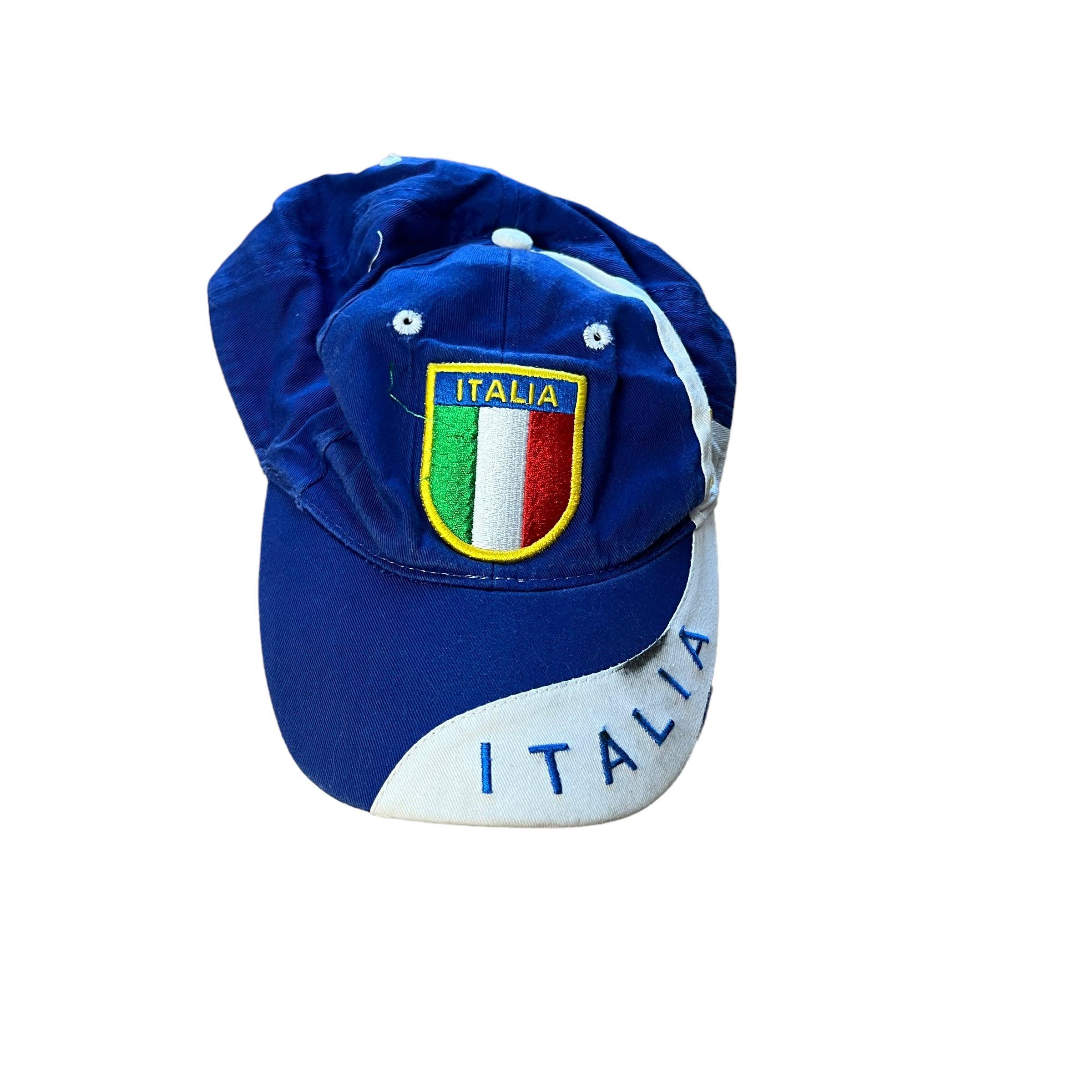 Vintage 90s Blue Italy Football Cap - The Streetwear Studio