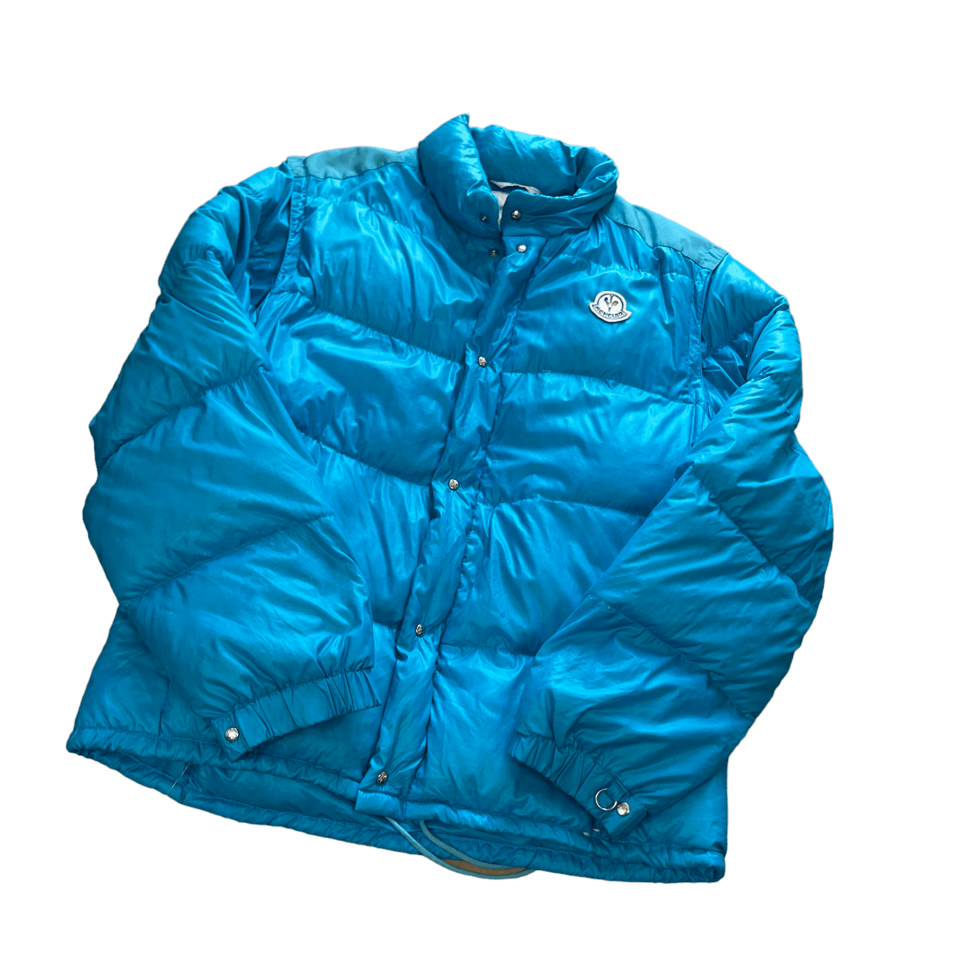 Vintage 90s Blue Moncler Grenoble Puffer Coat - Medium - The Streetwear Studio