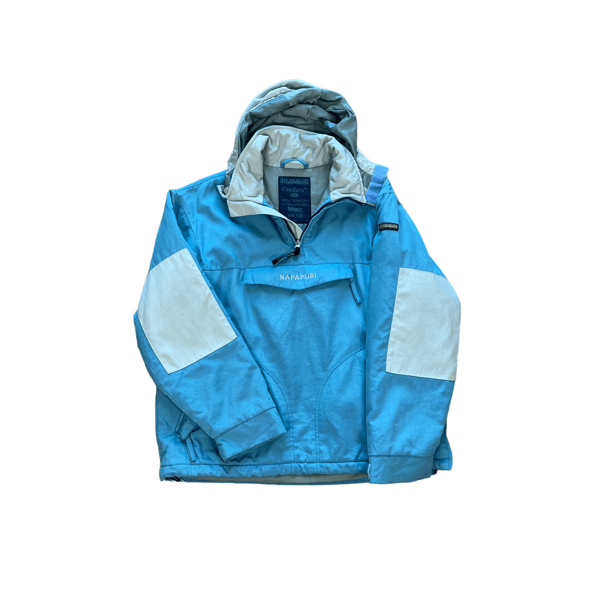 Vintage 90s Blue Napapijri Quarter Zip Coat - Small - The Streetwear Studio