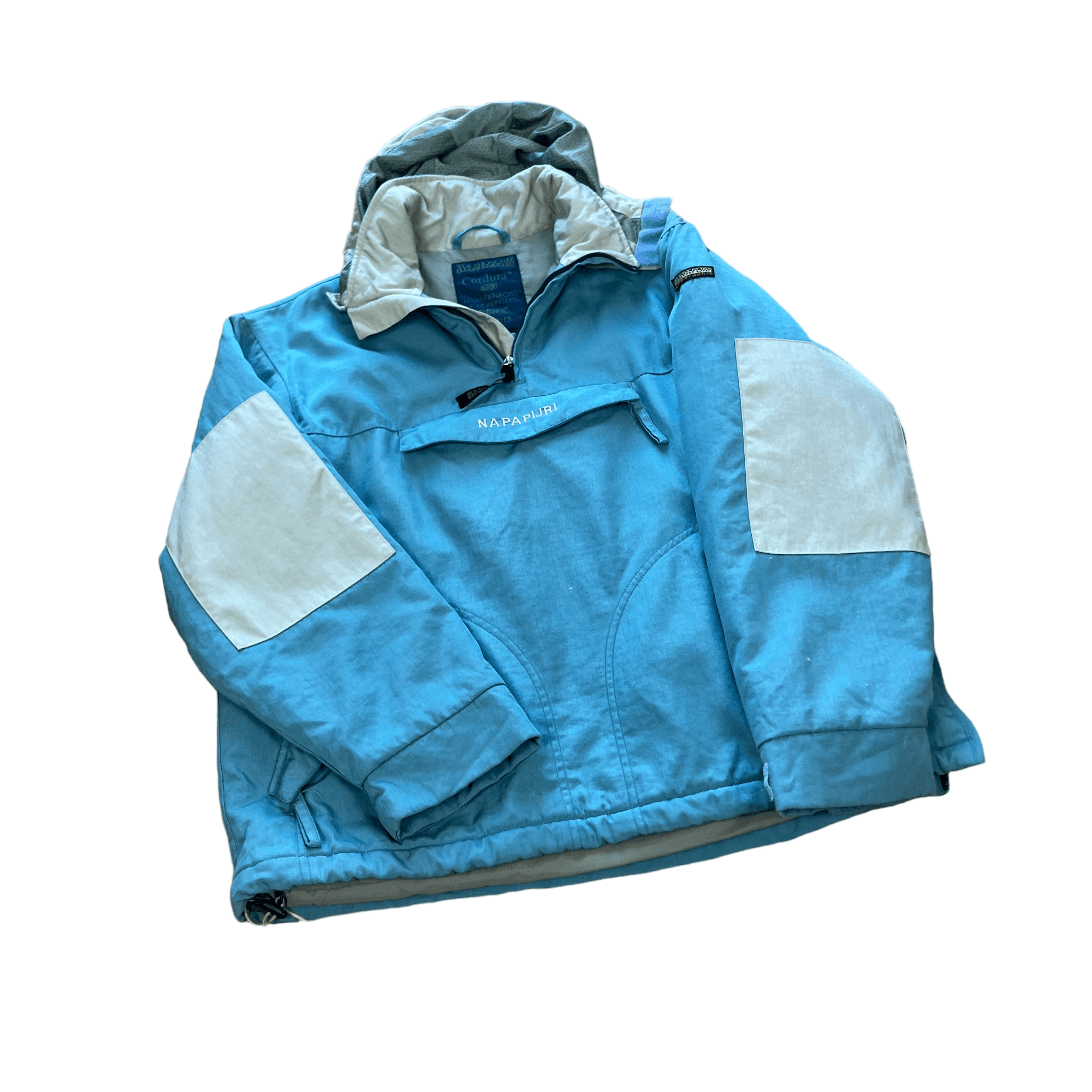 Vintage 90s Blue Napapijri Quarter Zip Coat - Small - The Streetwear Studio