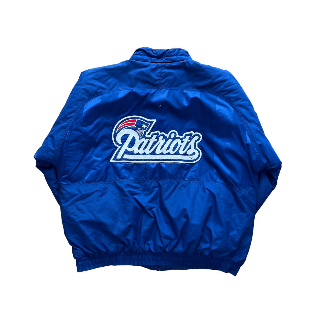 Vintage 90s Blue NFL Pro Patriots Puffer Coat - Extra Large - The Streetwear Studio