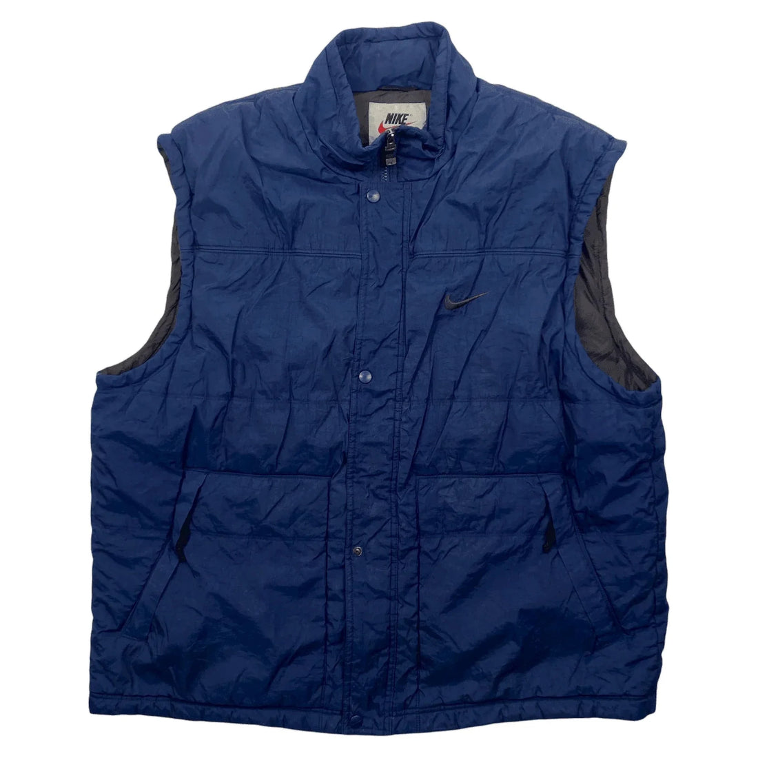 Vintage 90s Blue Nike Puffer Gilet - XL | The Streetwear Studio