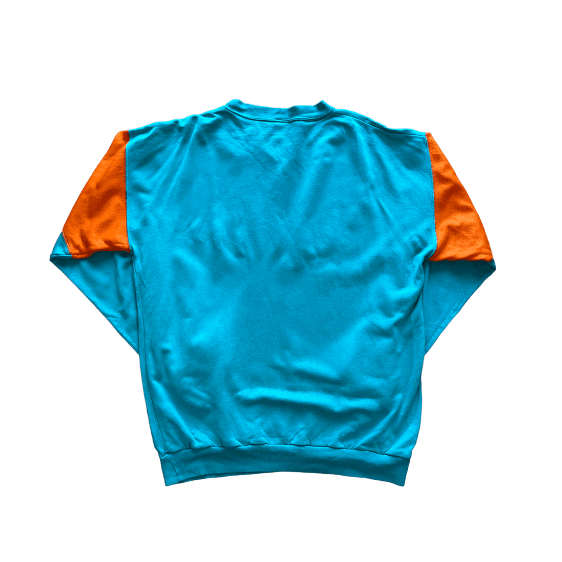 Vintage 90s Blue + Orange NFL Miami Dolphins Sweatshirt - Large - The Streetwear Studio