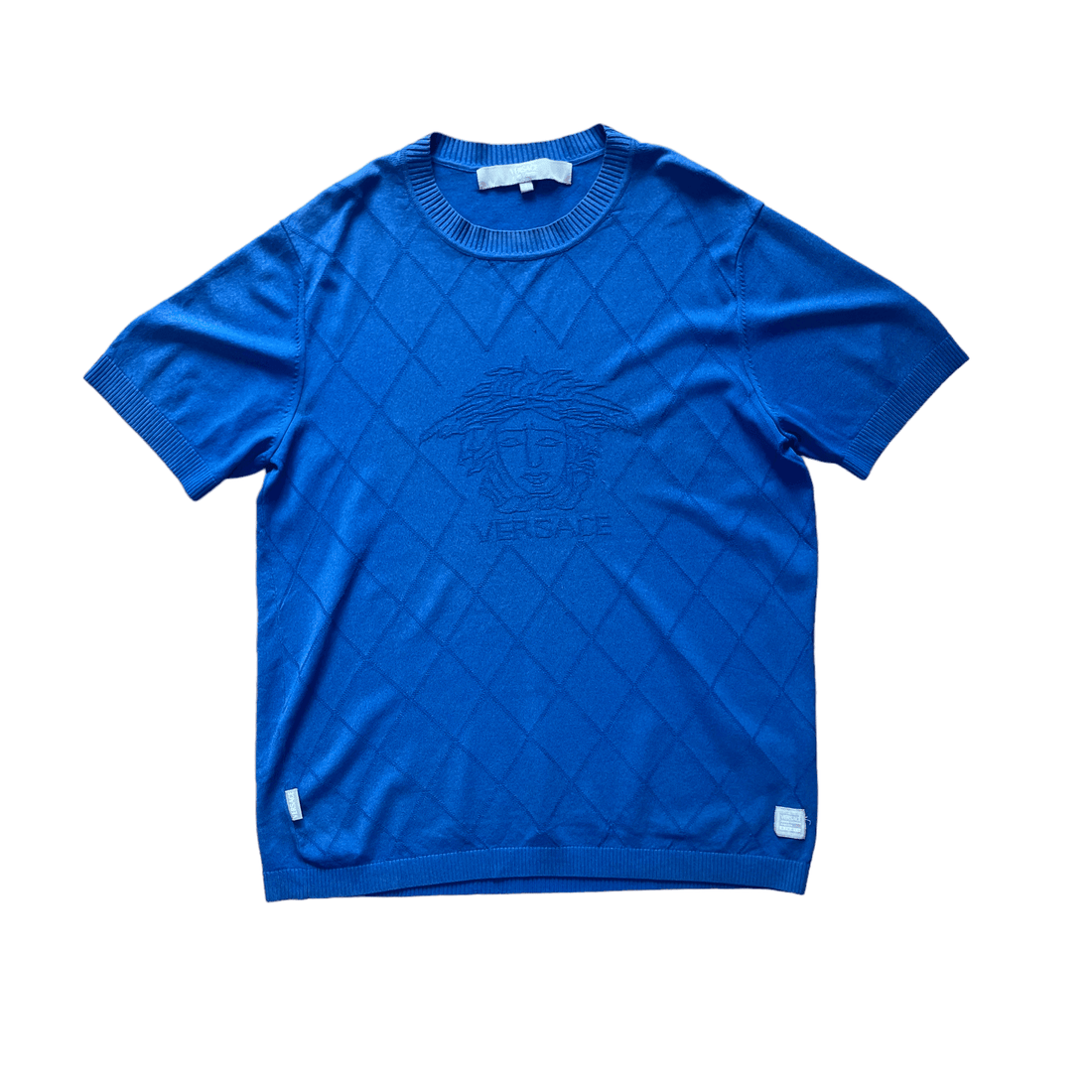 Vintage 90s Blue Versace Tee - Large - The Streetwear Studio