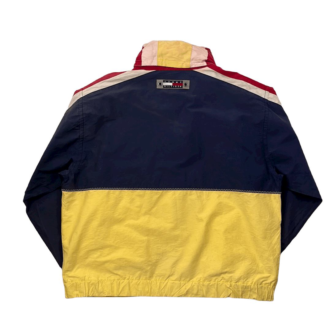 80S 90S TOMMY HILFIGER SAILING GEARトミー ヒルフィガーアノラック パーカー ジャケット フーディー ビンテージ M 紺白赤 914O 新作入荷，2025