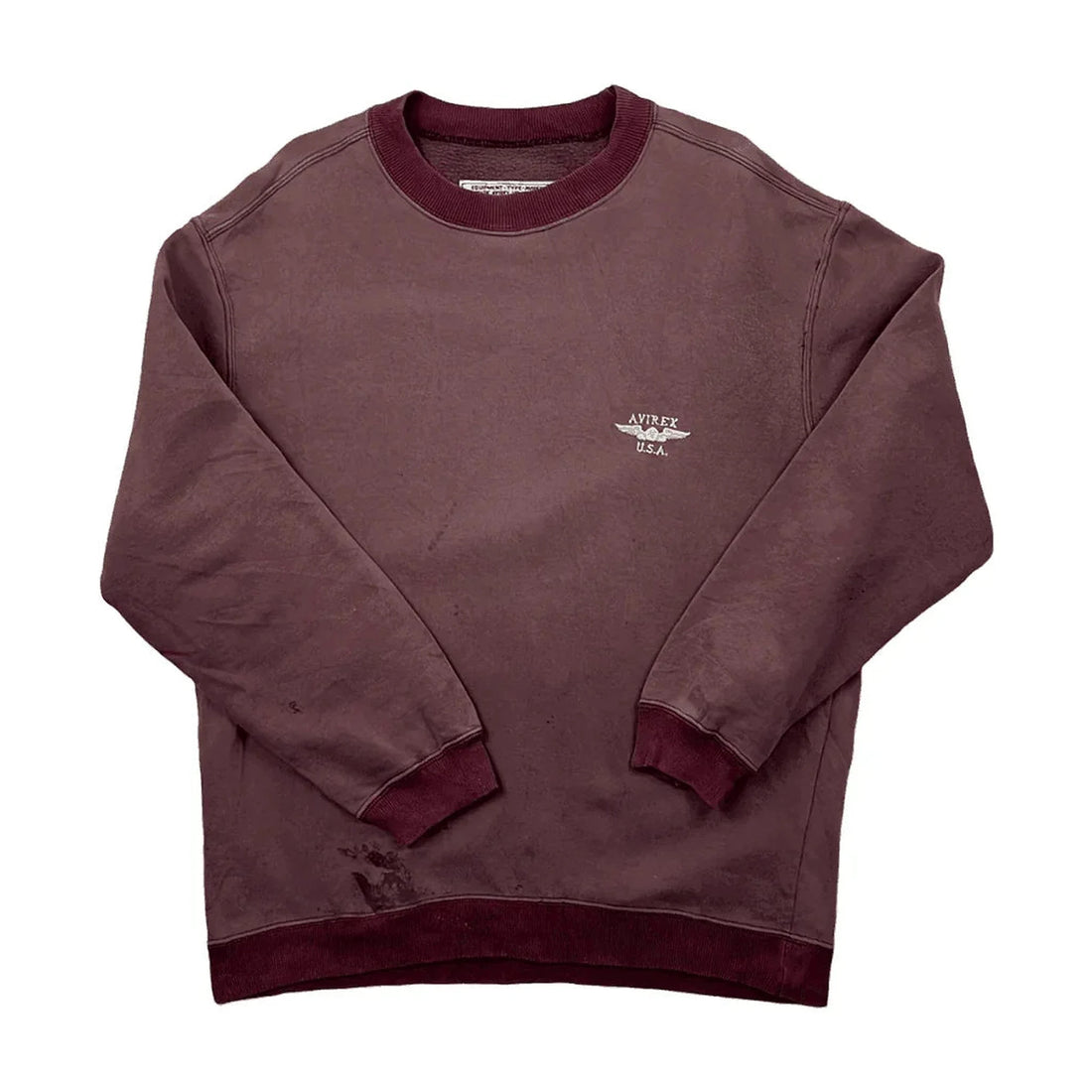 Vintage 90s Burgundy Avirex Sweatshirt - M | The Streetwear Studio