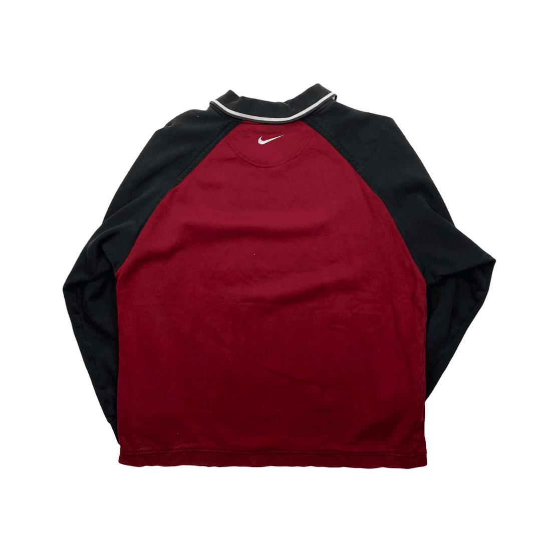 Vintage 90s Burgundy + Black Nike Spell-Out Sweatshirt - Large - The Streetwear Studio