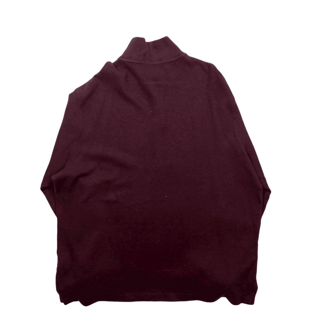 Vintage 90s Burgundy Polo Ralph Lauren Quarter Zip Sweatshirt - Extra Large - The Streetwear Studio