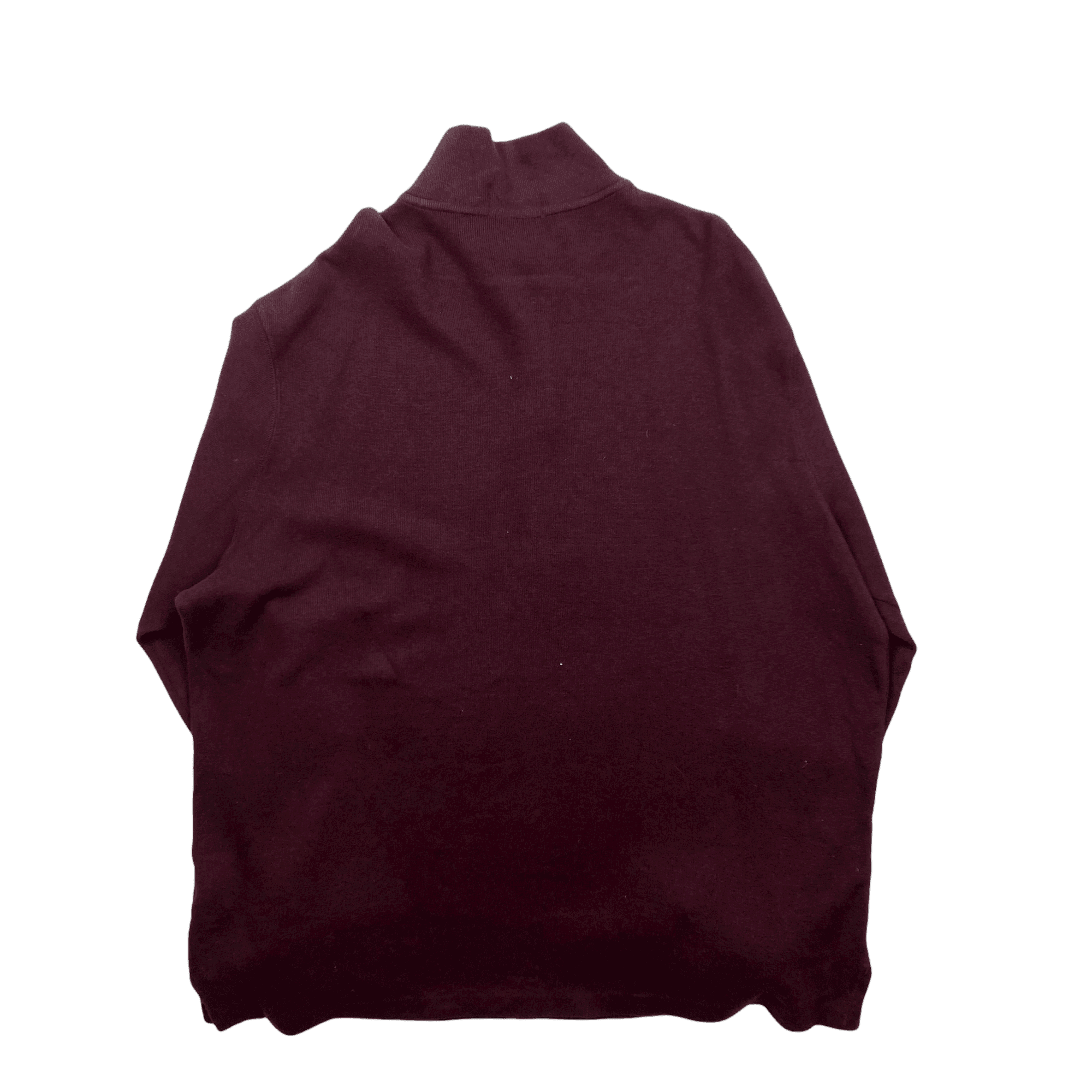 Vintage 90s Burgundy Polo Ralph Lauren Quarter Zip Sweatshirt - Extra Large - The Streetwear Studio