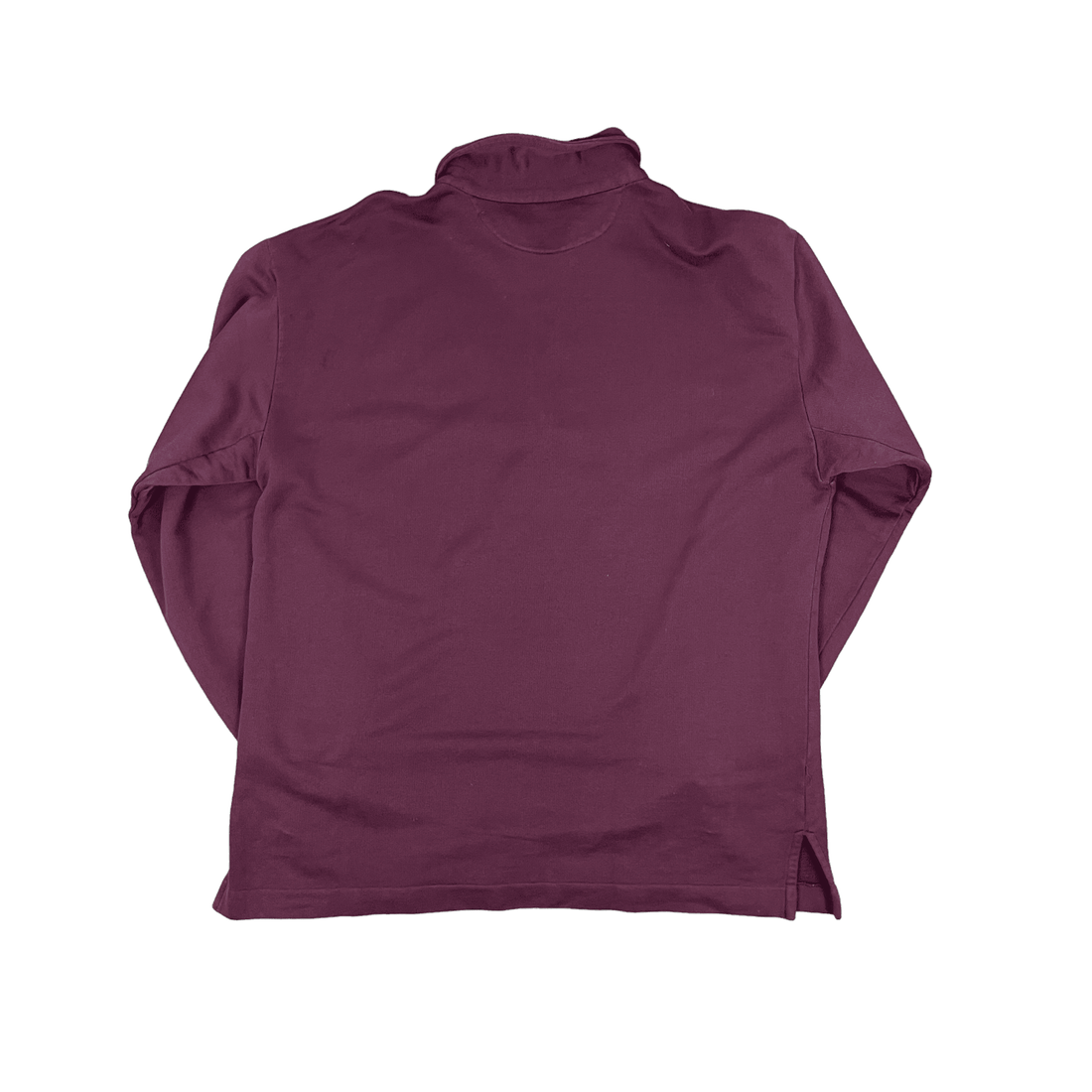 Vintage 90s Burgundy Stone Island Quarter Zip Sweatshirt - Medium - The Streetwear Studio