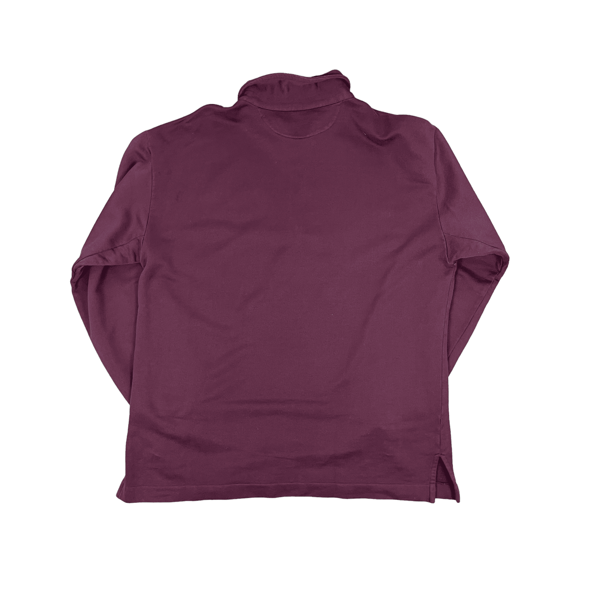 Vintage 90s Burgundy Stone Island Quarter Zip Sweatshirt - Medium - The Streetwear Studio