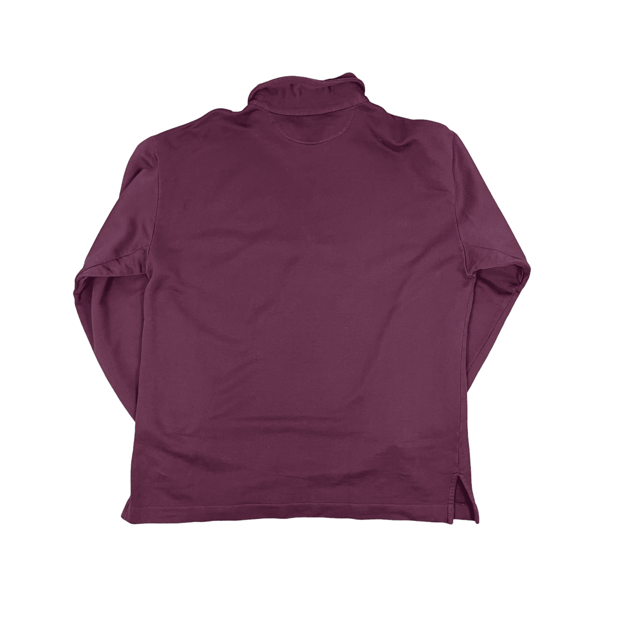 Vintage 90s Burgundy Stone Island Quarter Zip Sweatshirt - Medium - The Streetwear Studio