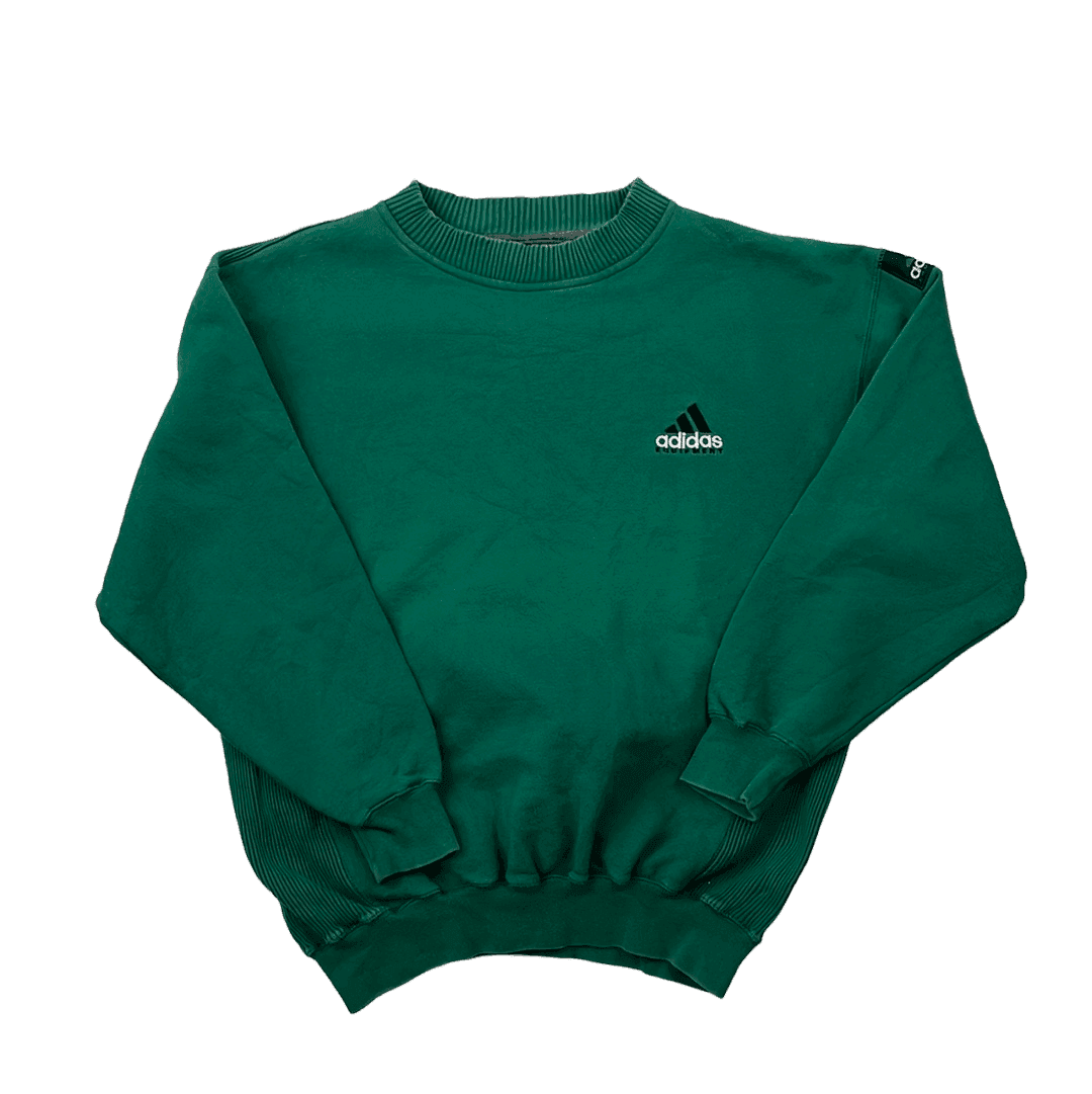 Vintage 90s Green Adidas Equipment Sweatshirt - Small - The Streetwear Studio