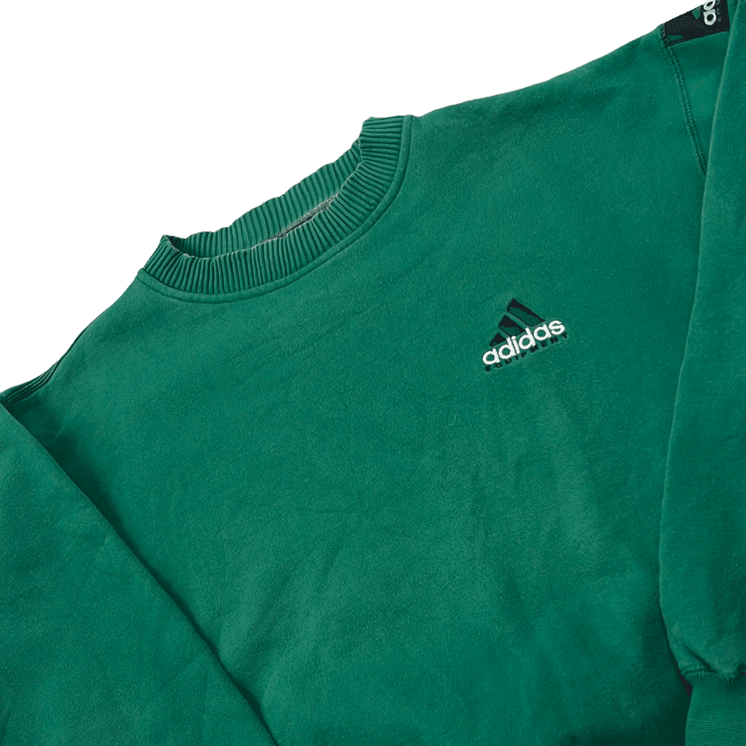 Vintage 90s Green Adidas Equipment Sweatshirt - Small - The Streetwear Studio