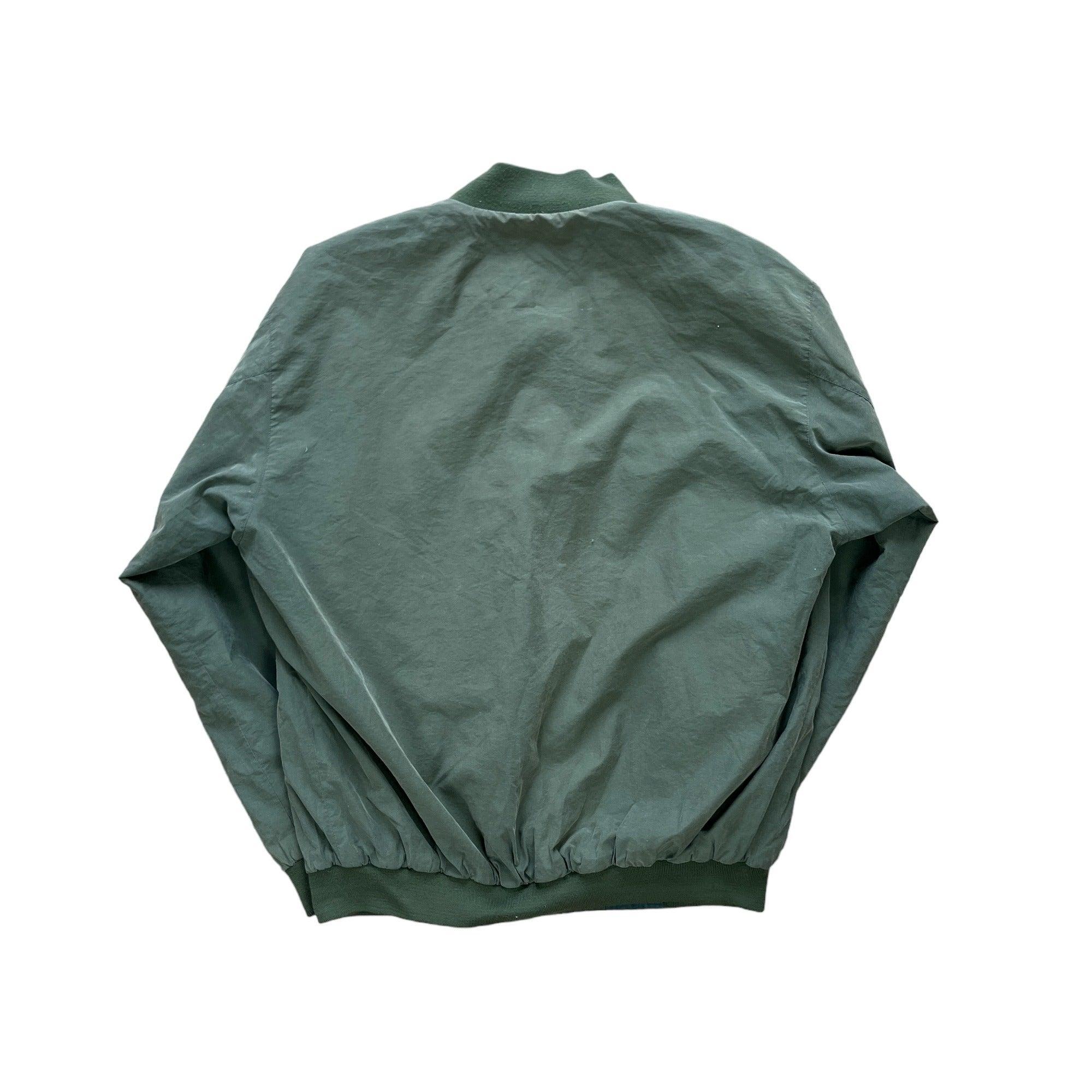 Vintage 90s Green Lacoste Reversible Bomber Jacket - Medium - The Streetwear Studio
