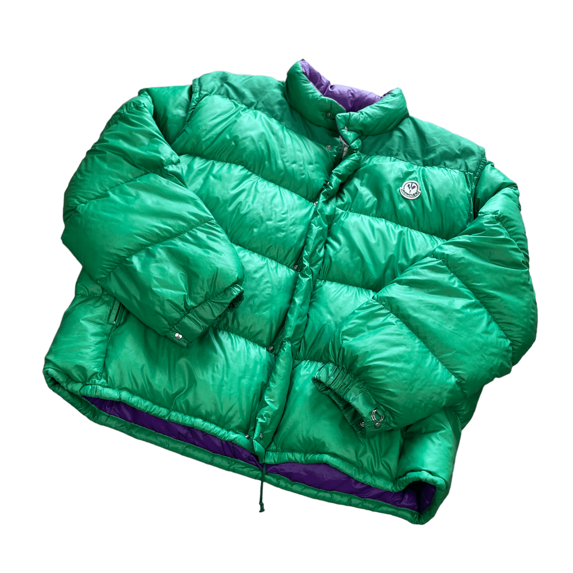 Vintage 90s Green Moncler Grenoble Puffer Coat - Extra Large - The Streetwear Studio