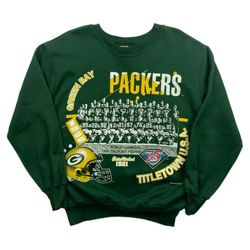 Vintage 90s Green NFL Green Bay Packers Spell-Out Sweatshirt - L (Recommended Size - M) | The Streetwear Studio