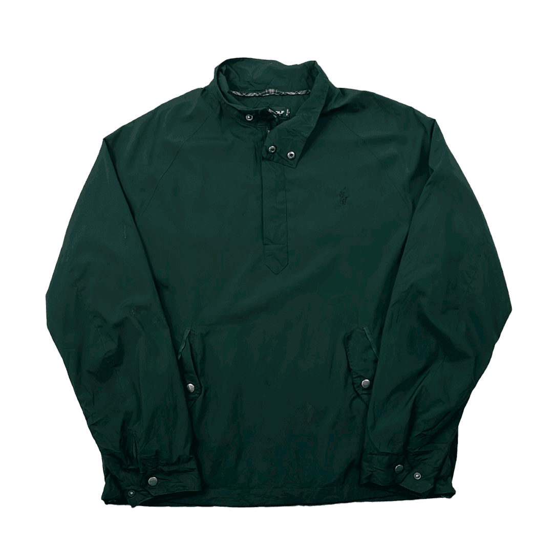 Vintage 90s Green Ralph Lauren Polo Golf Pullover Sweatshirt - Medium - The Streetwear Studio