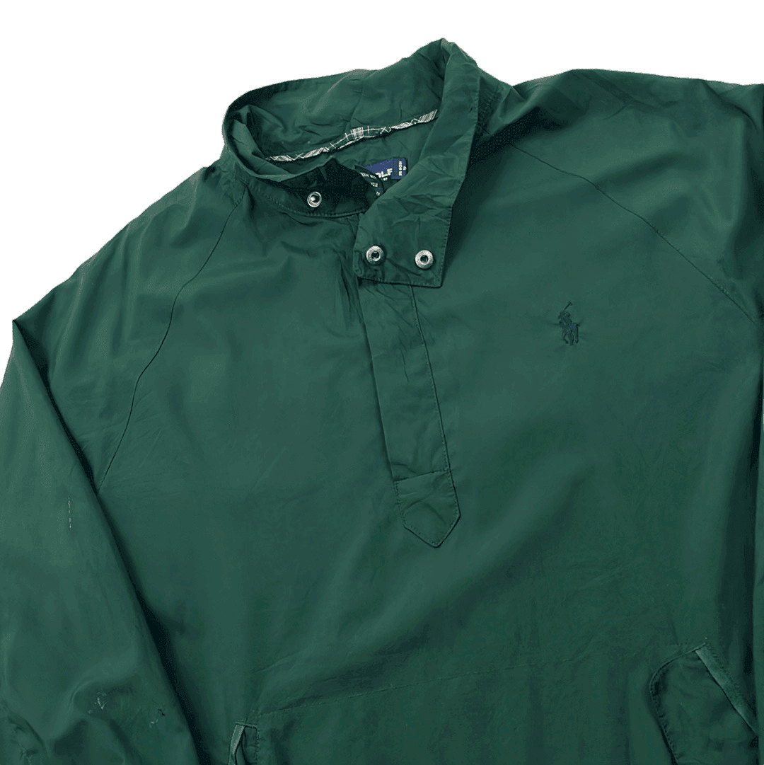 Vintage 90s Green Ralph Lauren Polo Golf Pullover Sweatshirt - Medium - The Streetwear Studio