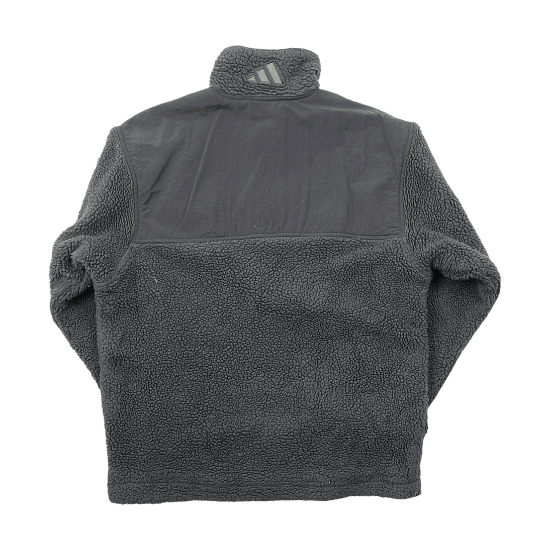 Vintage 90s Grey Adidas Quarter Zip Fleece - Medium - The Streetwear Studio