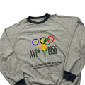 Vintage 90s Grey + Black Adidas Olympics Spell-Out Sweatshirt - Extra Large - The Streetwear Studio
