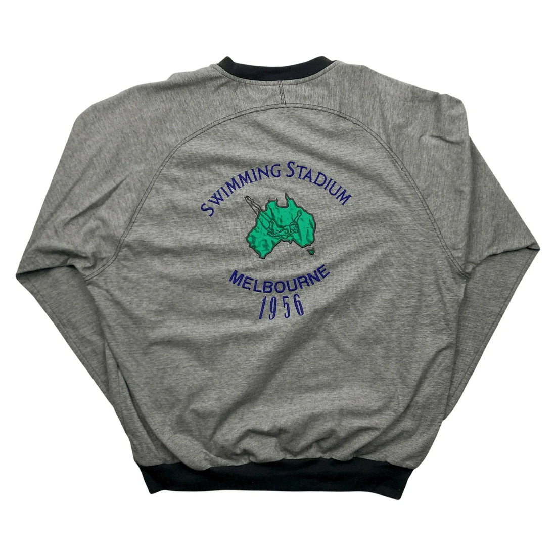 Vintage 90s Grey + Black Adidas Olympics Spell-Out Sweatshirt - XL | The Streetwear Studio