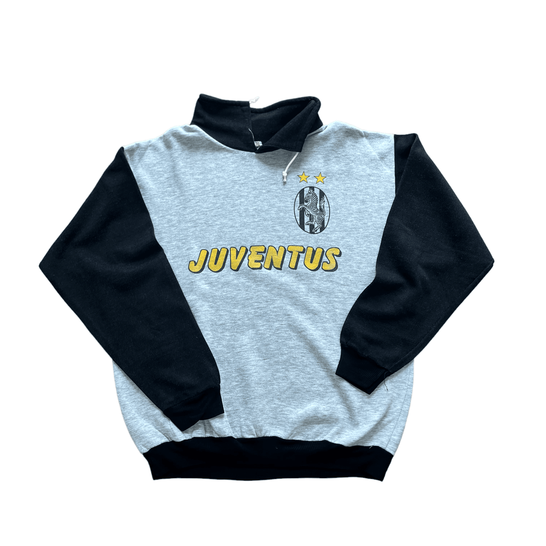 Vintage 90s Grey + Black Juventus Sweatshirt - Large - The Streetwear Studio