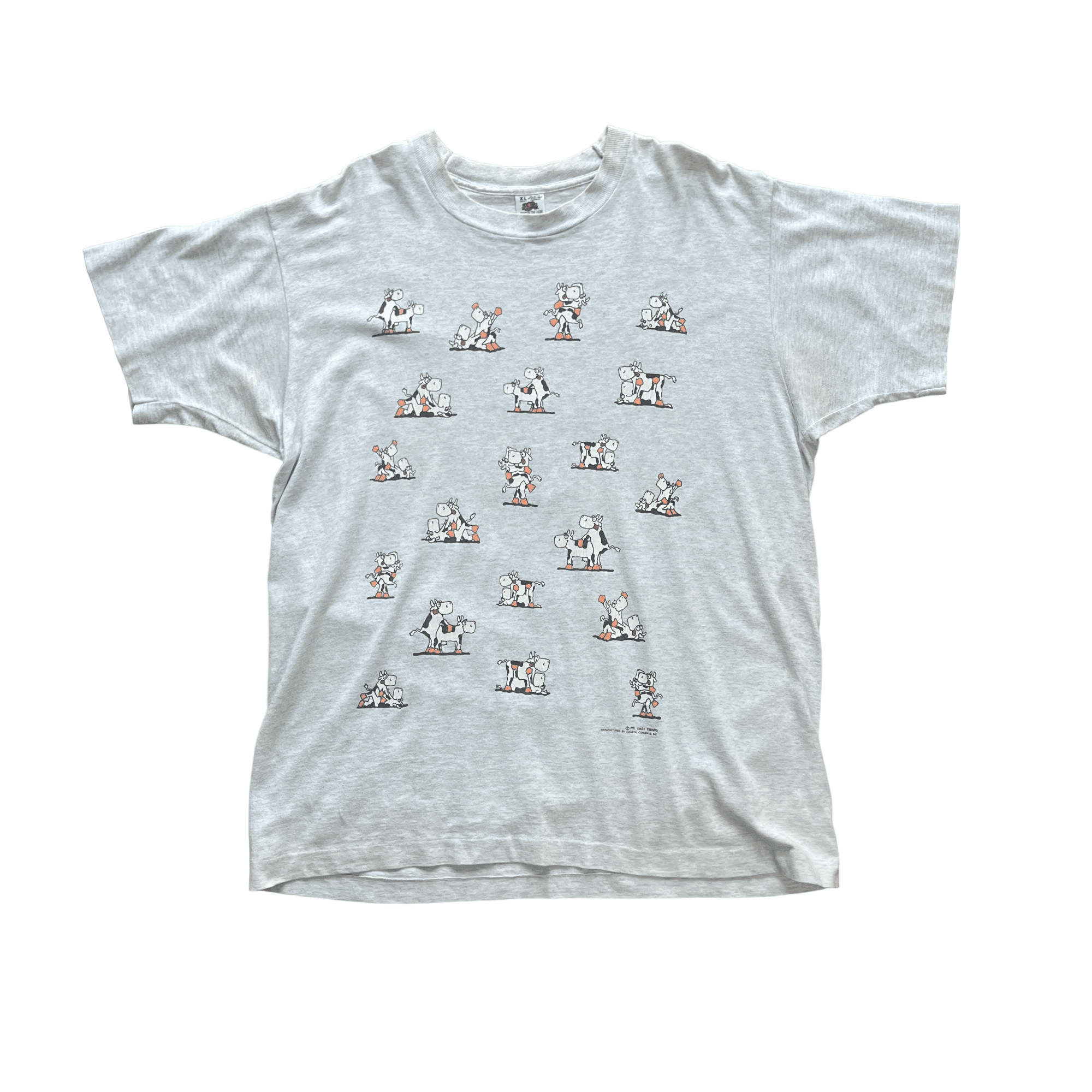 Vintage 90s Grey Graphic Tee - Extra Large - The Streetwear Studio