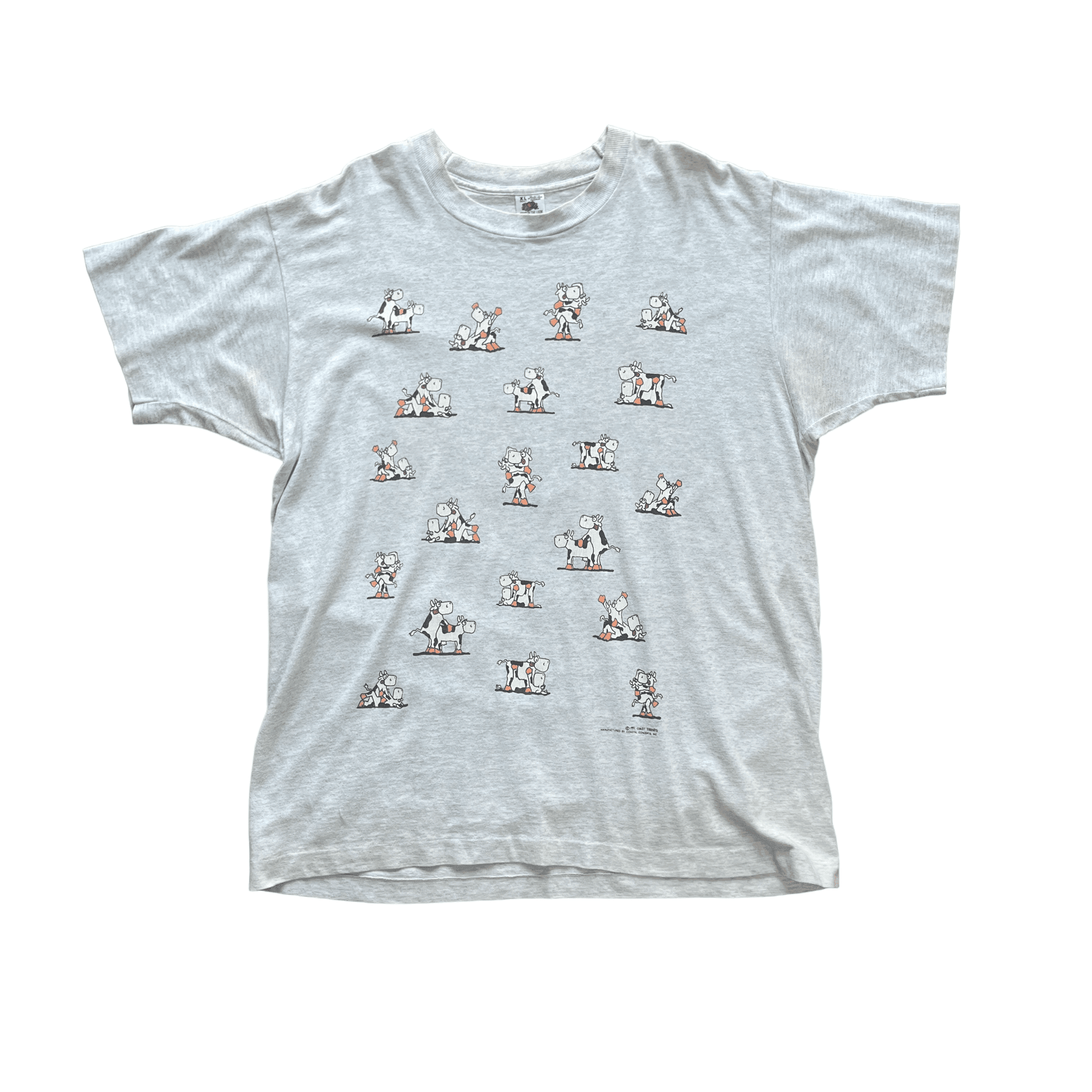 Vintage 90s Grey Graphic Tee - Extra Large - The Streetwear Studio