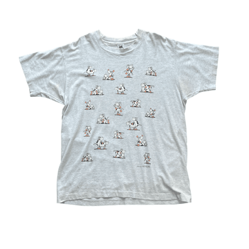 Vintage 90s Grey Graphic Tee - Extra Large - The Streetwear Studio
