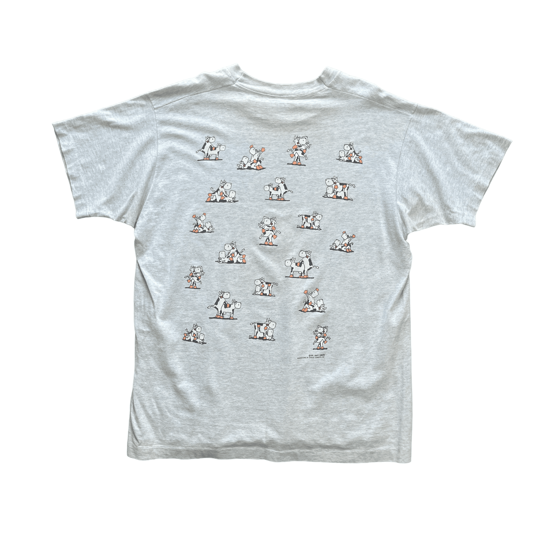 Vintage 90s Grey Graphic Tee - Extra Large - The Streetwear Studio