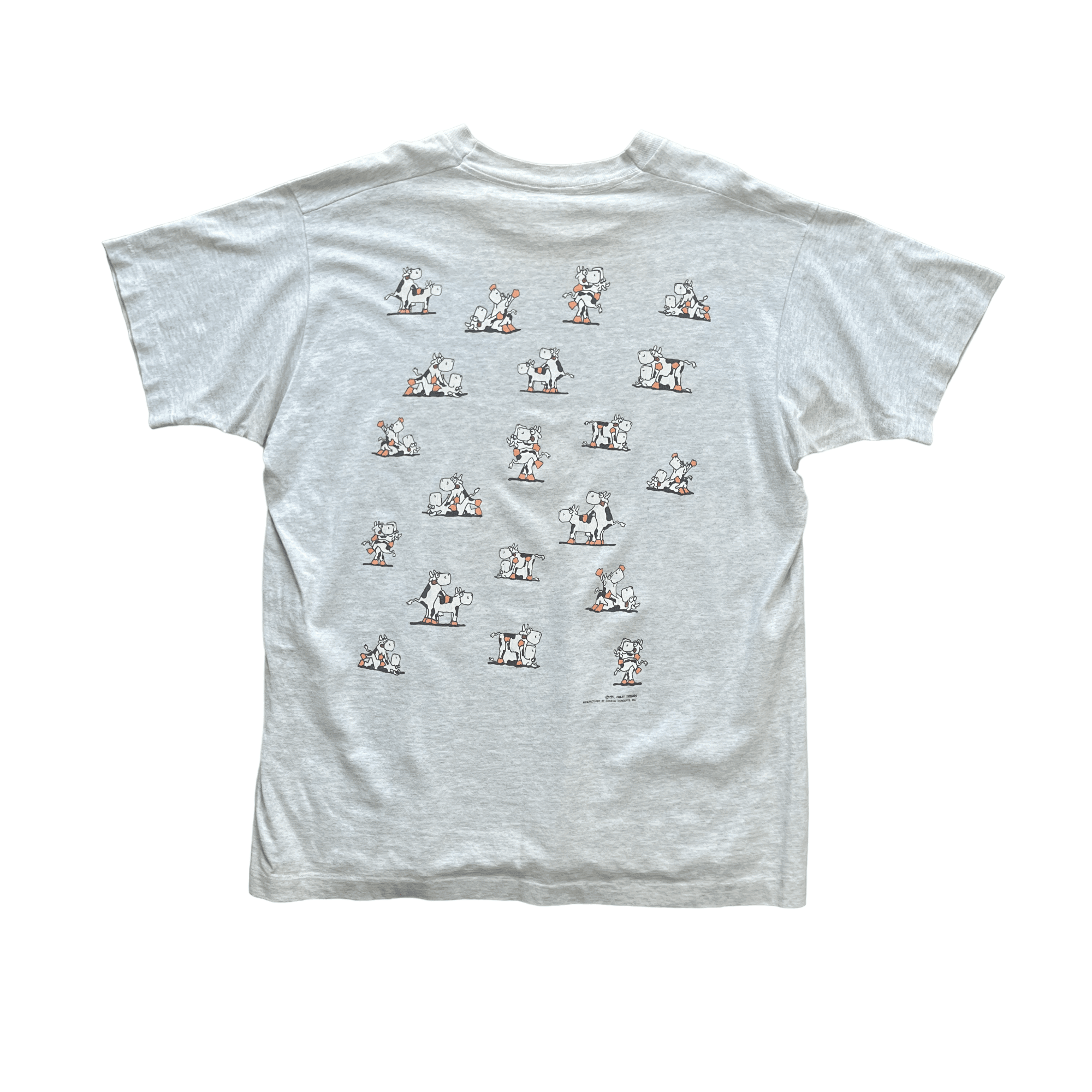 Vintage 90s Grey Graphic Tee - Extra Large - The Streetwear Studio