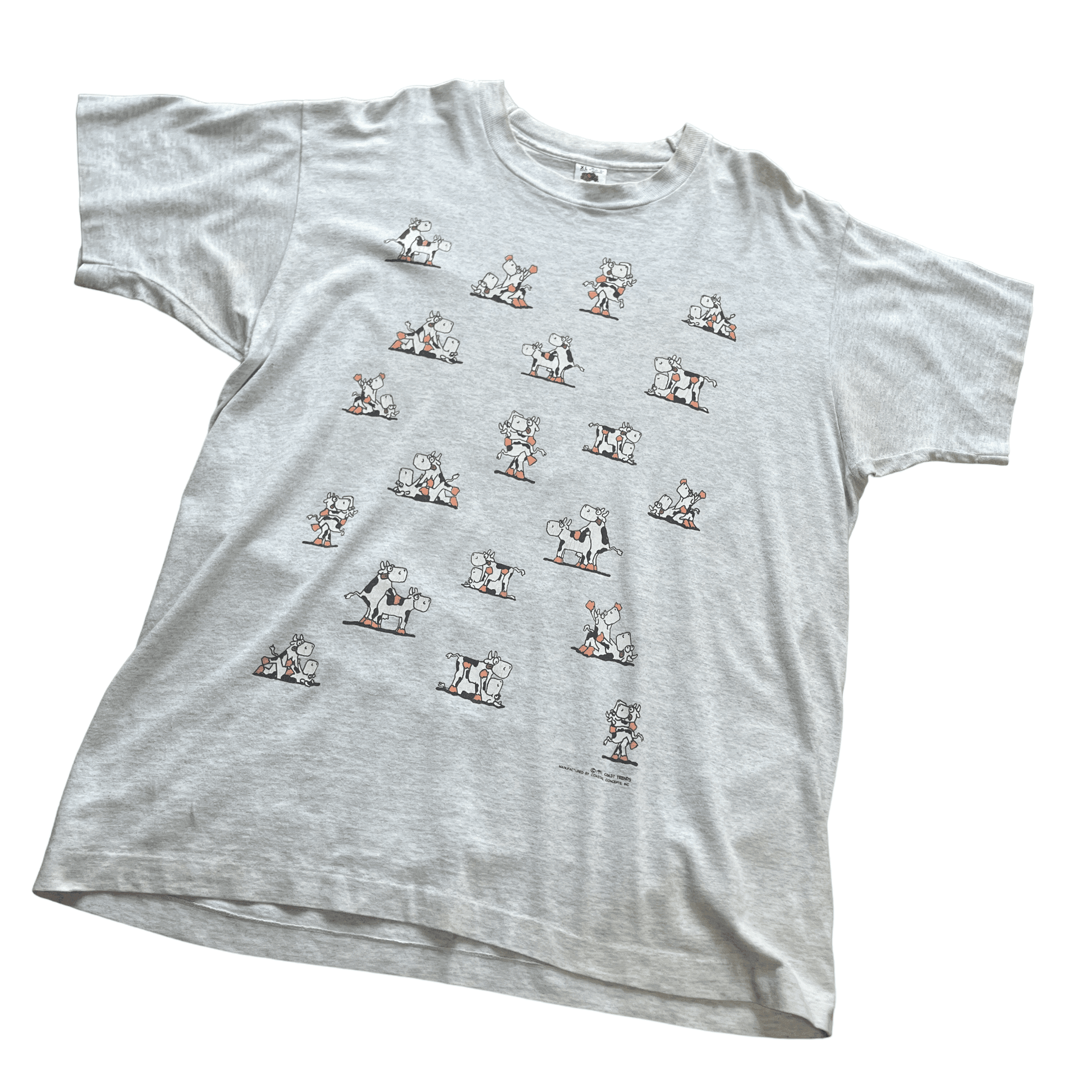 Vintage 90s Grey Graphic Tee - Extra Large - The Streetwear Studio