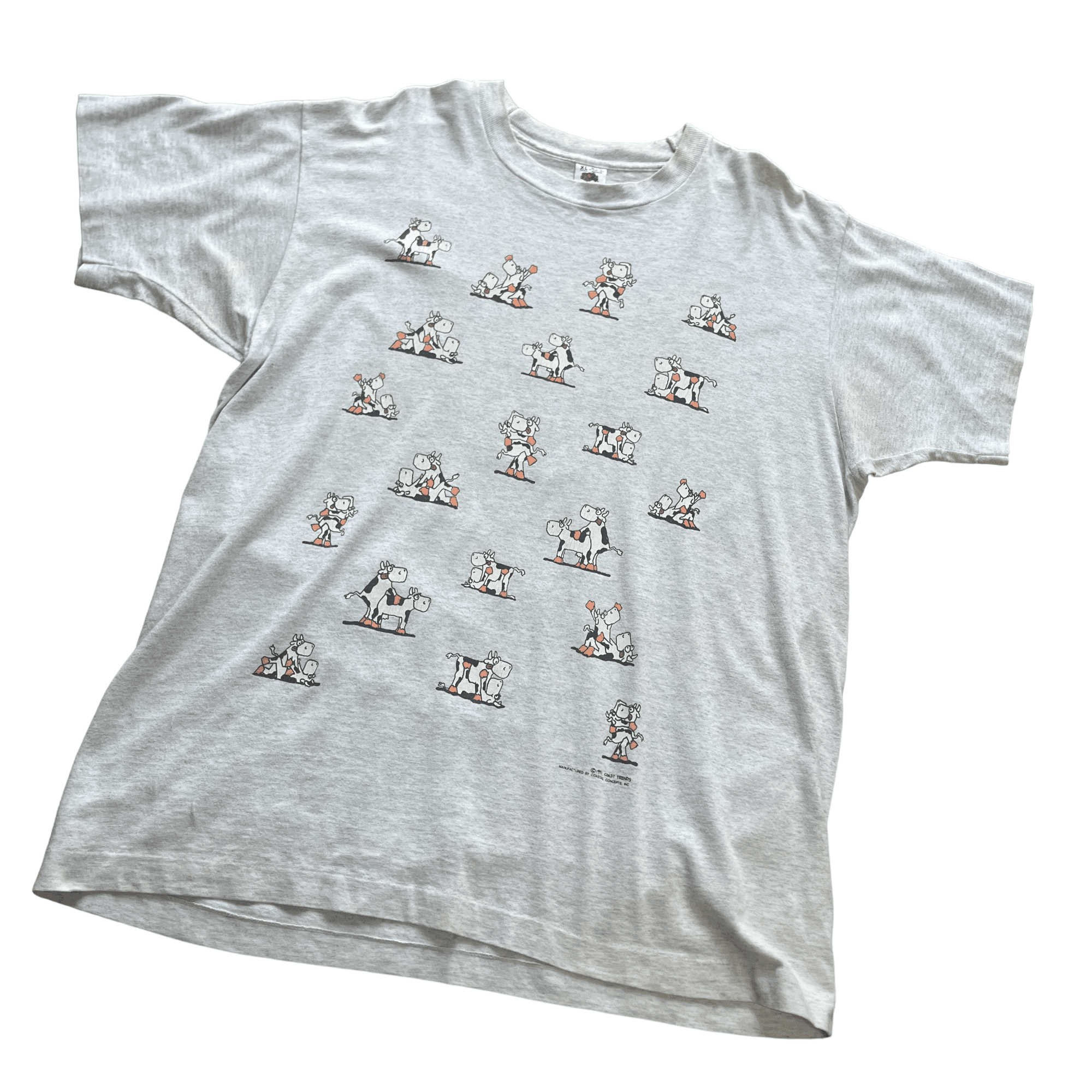 Vintage 90s Grey Graphic Tee - Extra Large - The Streetwear Studio