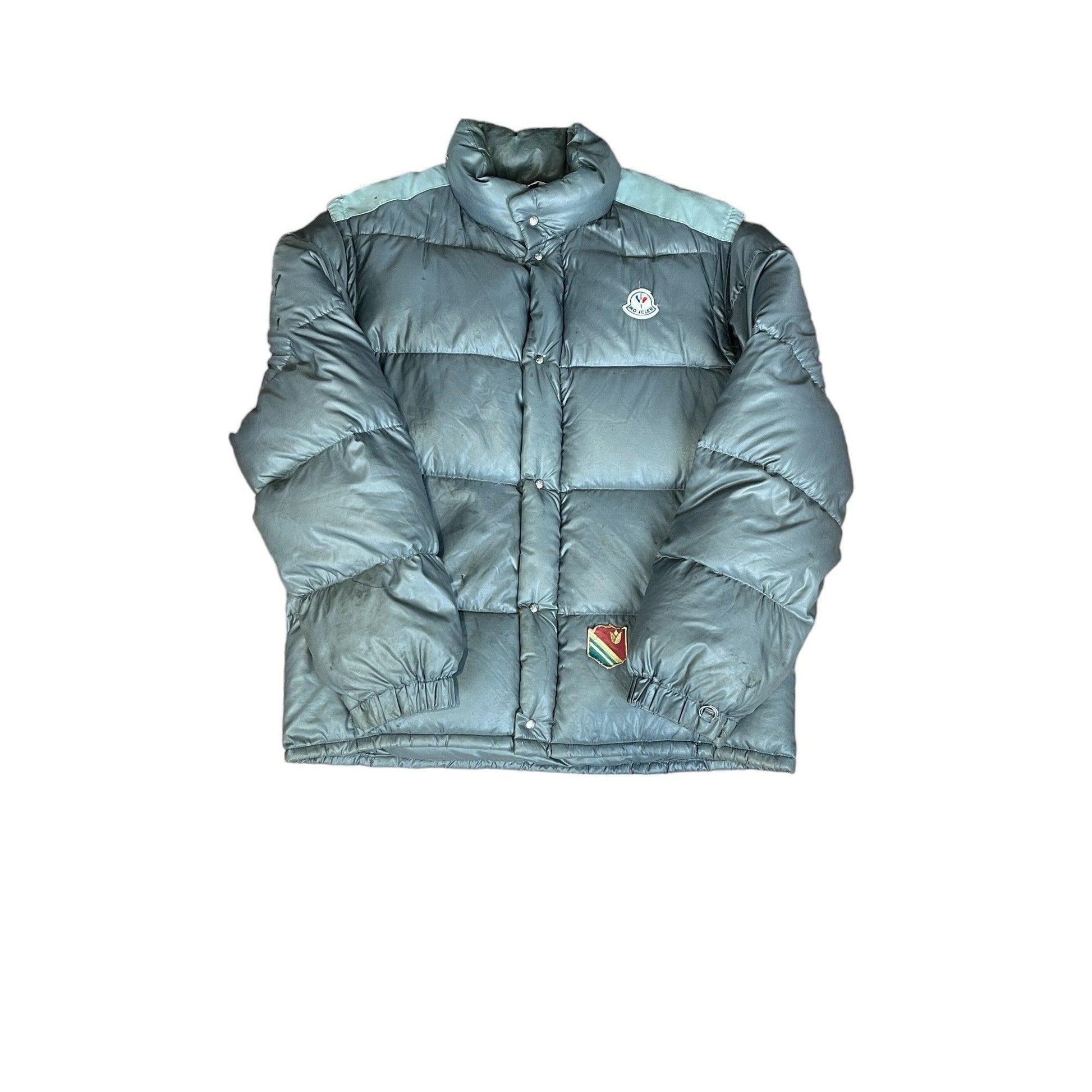 Vintage 90s Grey Moncler Grenoble Puffer Coat - Large - The Streetwear Studio