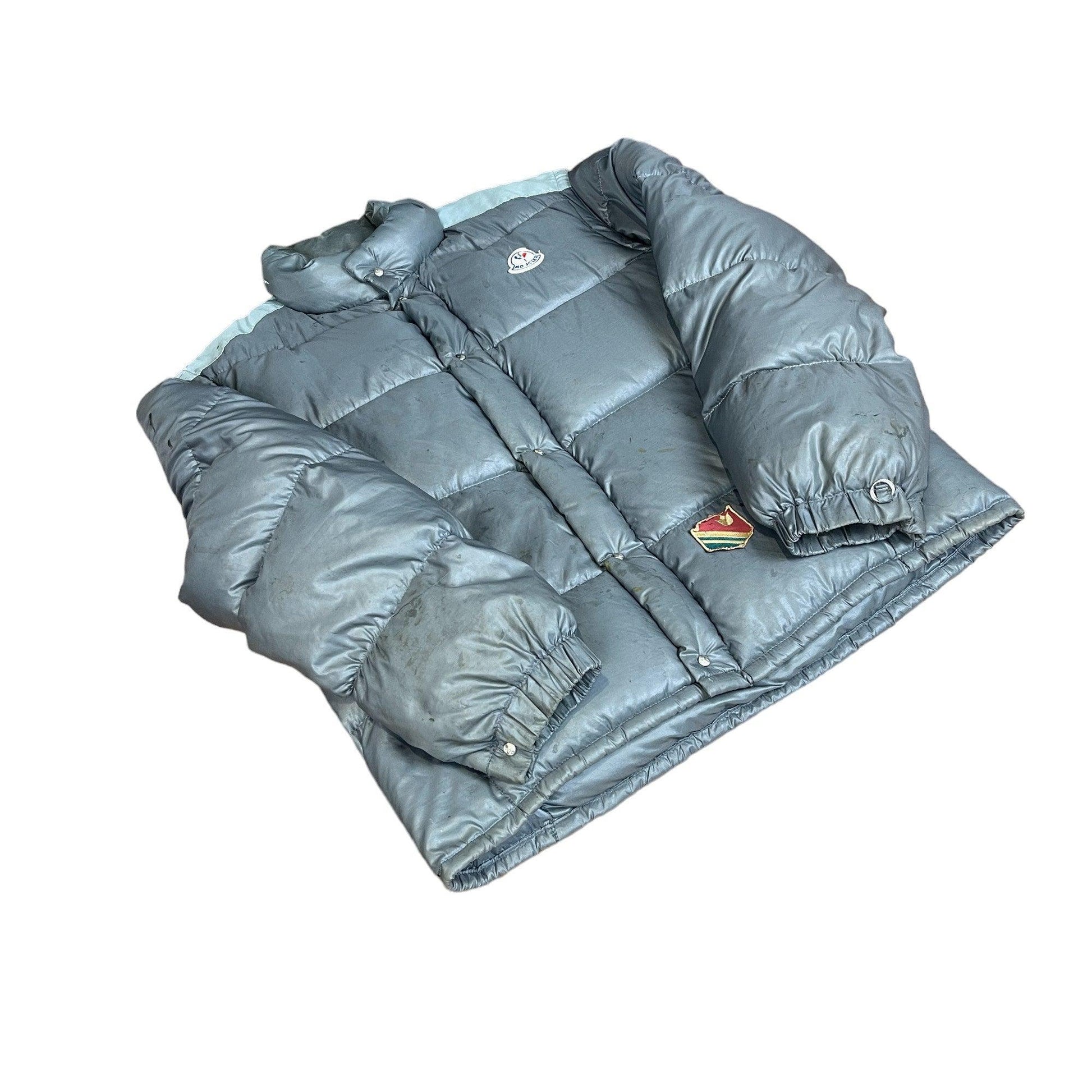 Vintage 90s Grey Moncler Grenoble Puffer Coat - Large - The Streetwear Studio