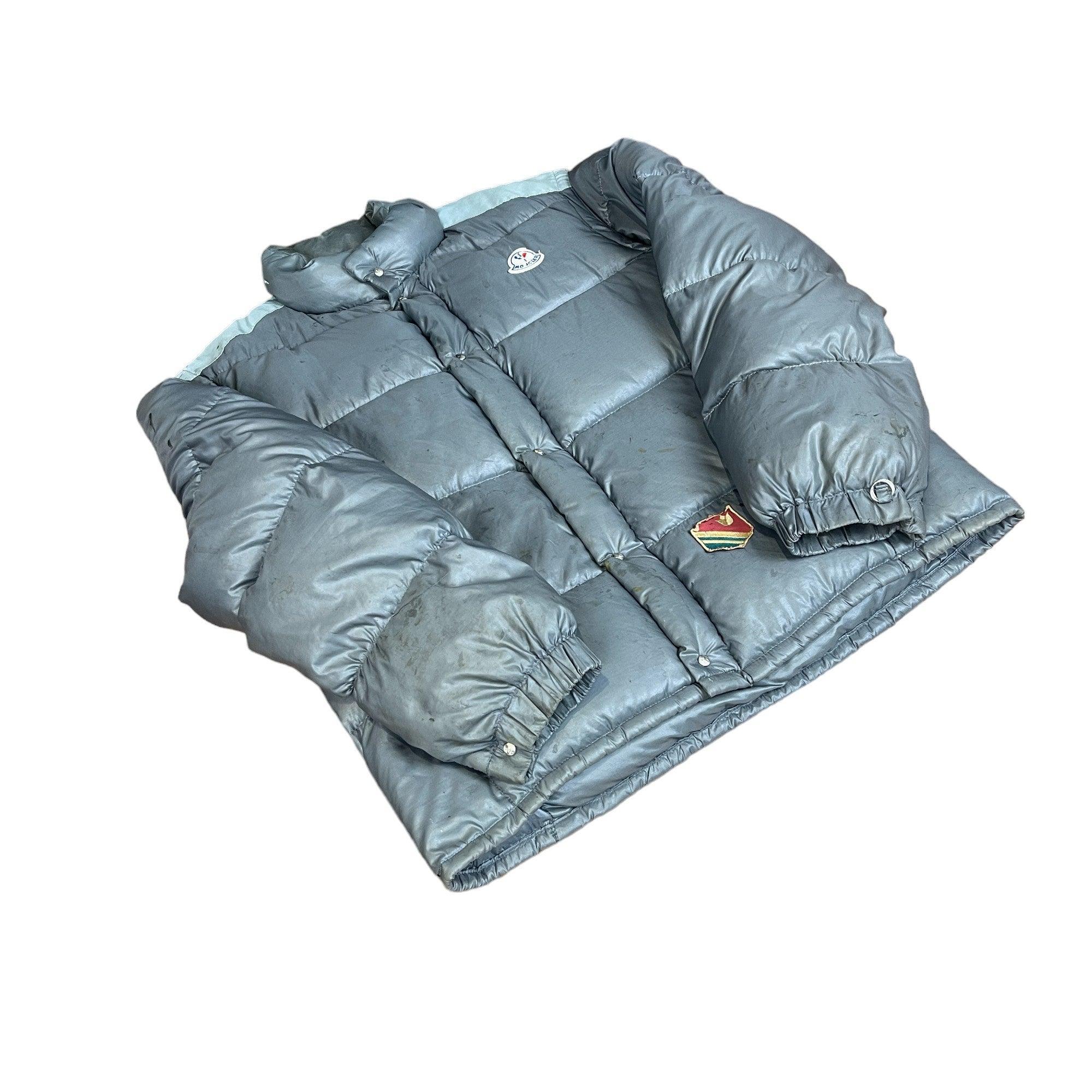 Vintage 90s Grey Moncler Grenoble Puffer Coat - Large - The Streetwear Studio