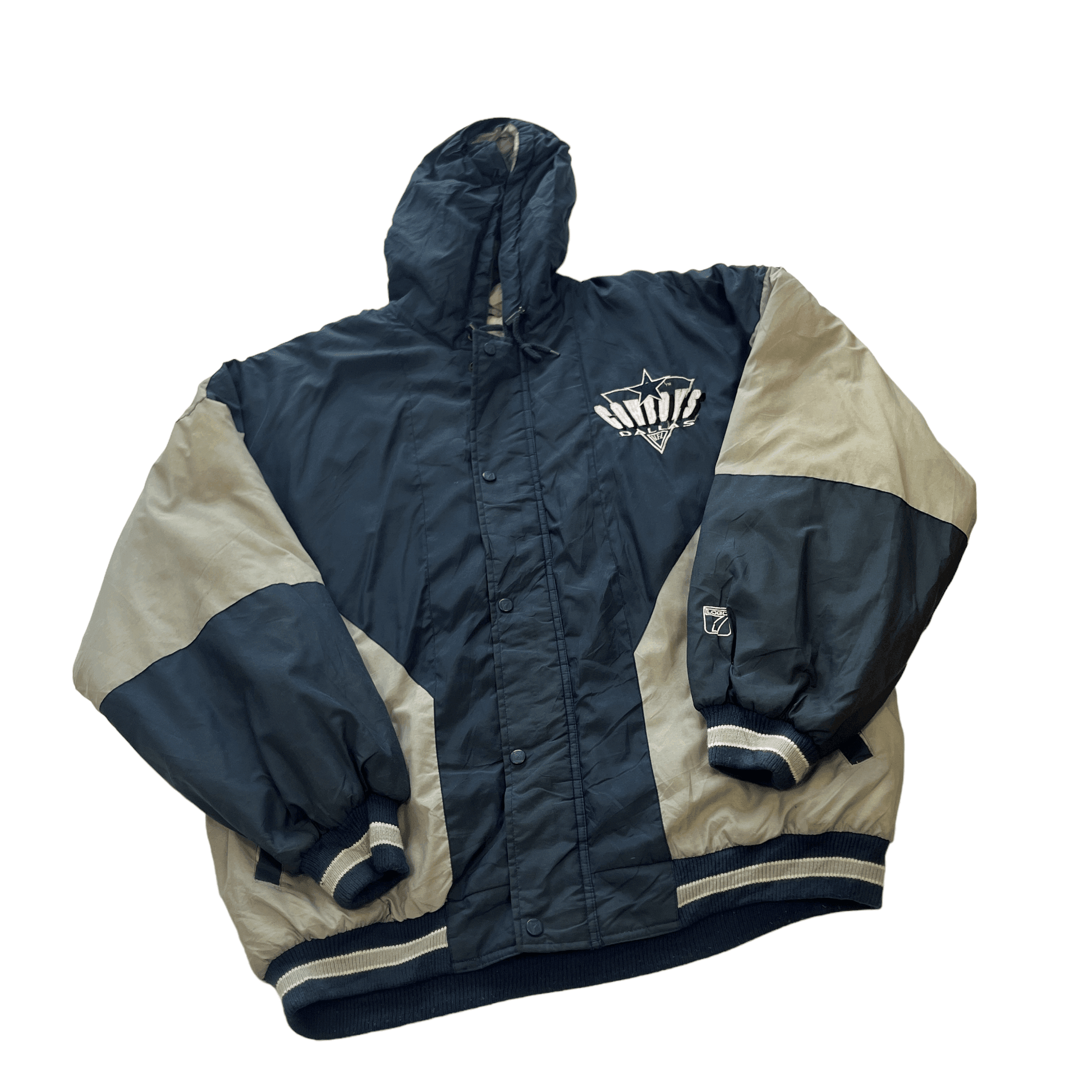 Vintage 90s Grey NFL Dallas Cowboys Coat - Large - The Streetwear Studio