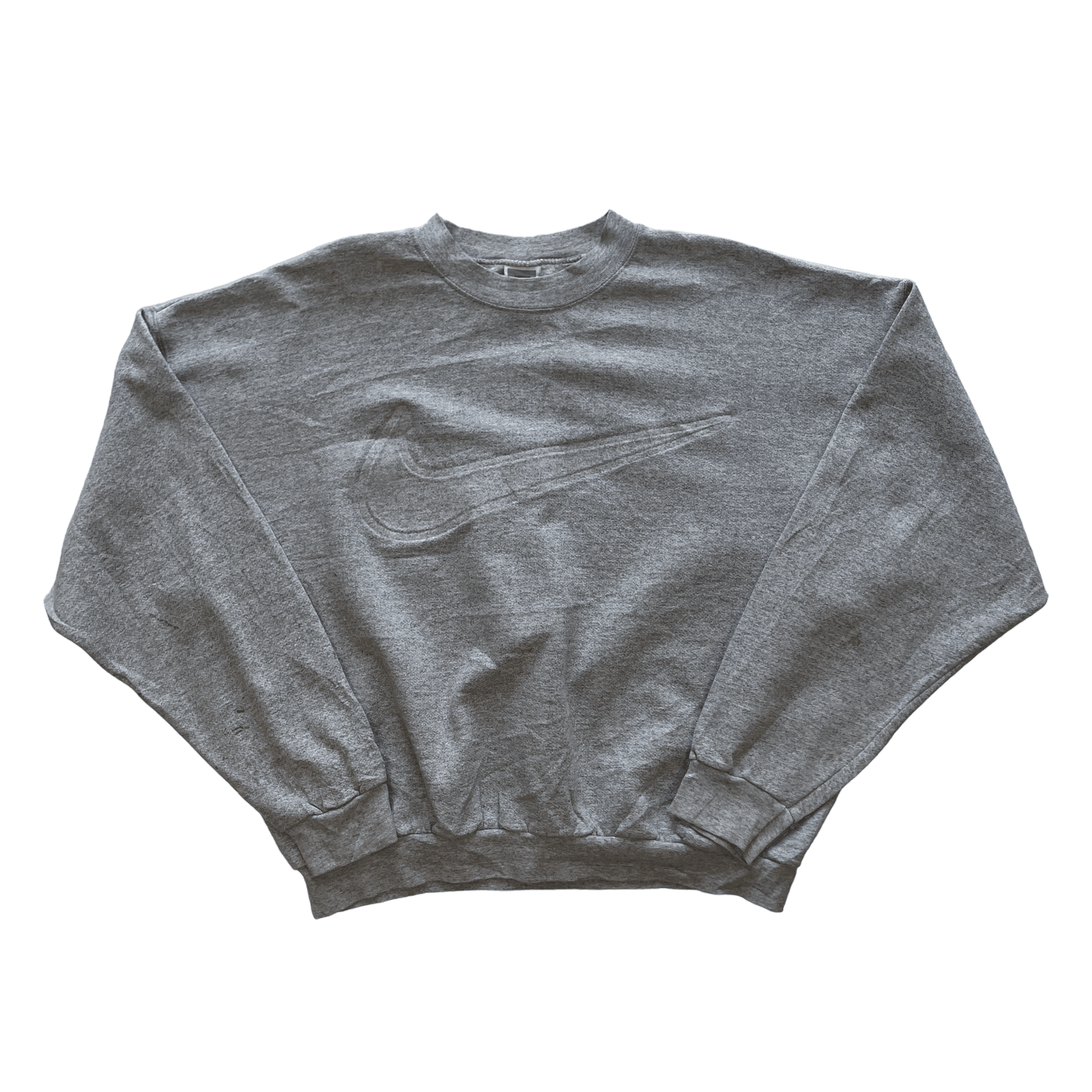 Vintage 90s Grey Nike Large Logo Sweatshirt - Extra Large - The Streetwear Studio