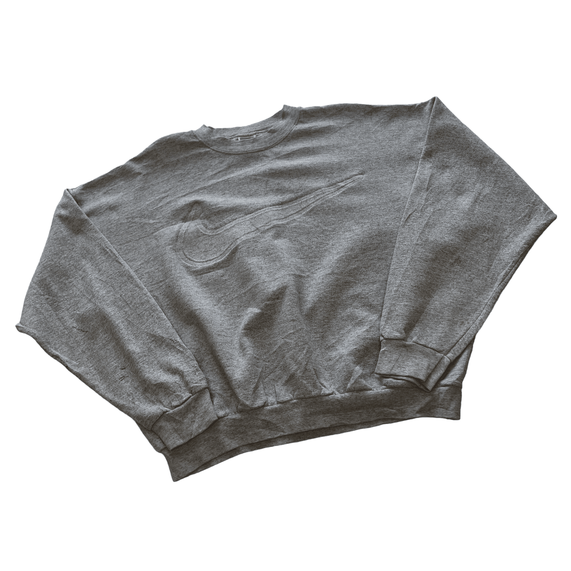 Vintage 90s Grey Nike Large Logo Sweatshirt - Extra Large - The Streetwear Studio