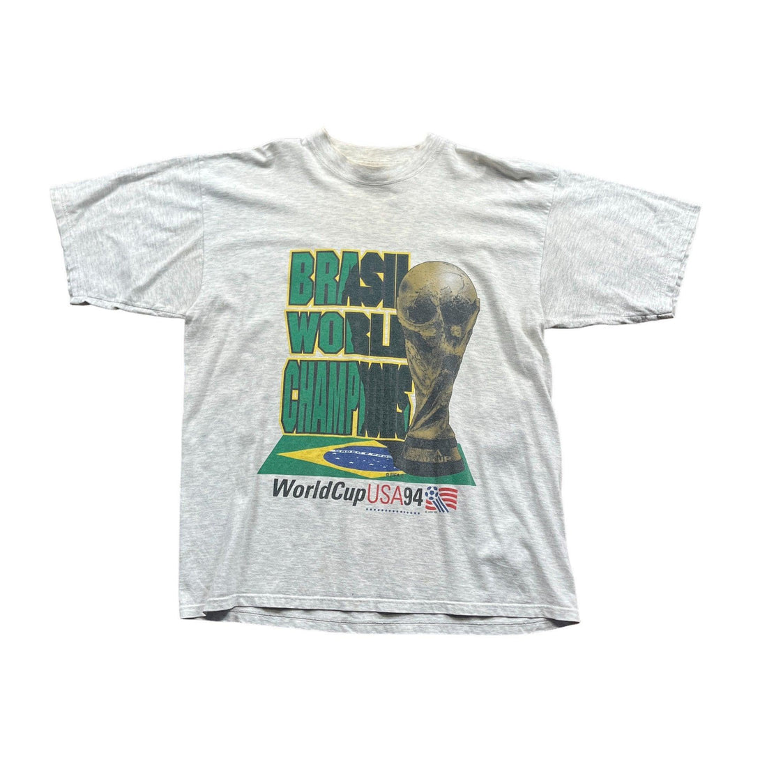 Vintage 90s Grey Nutmeg Brazil Tee - Extra Large - The Streetwear Studio