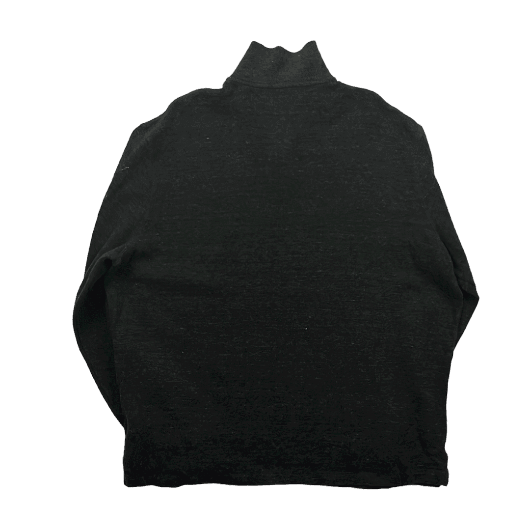 Vintage 90s Grey Polo Ralph Lauren Quarter Zip Sweatshirt - Extra Large - The Streetwear Studio
