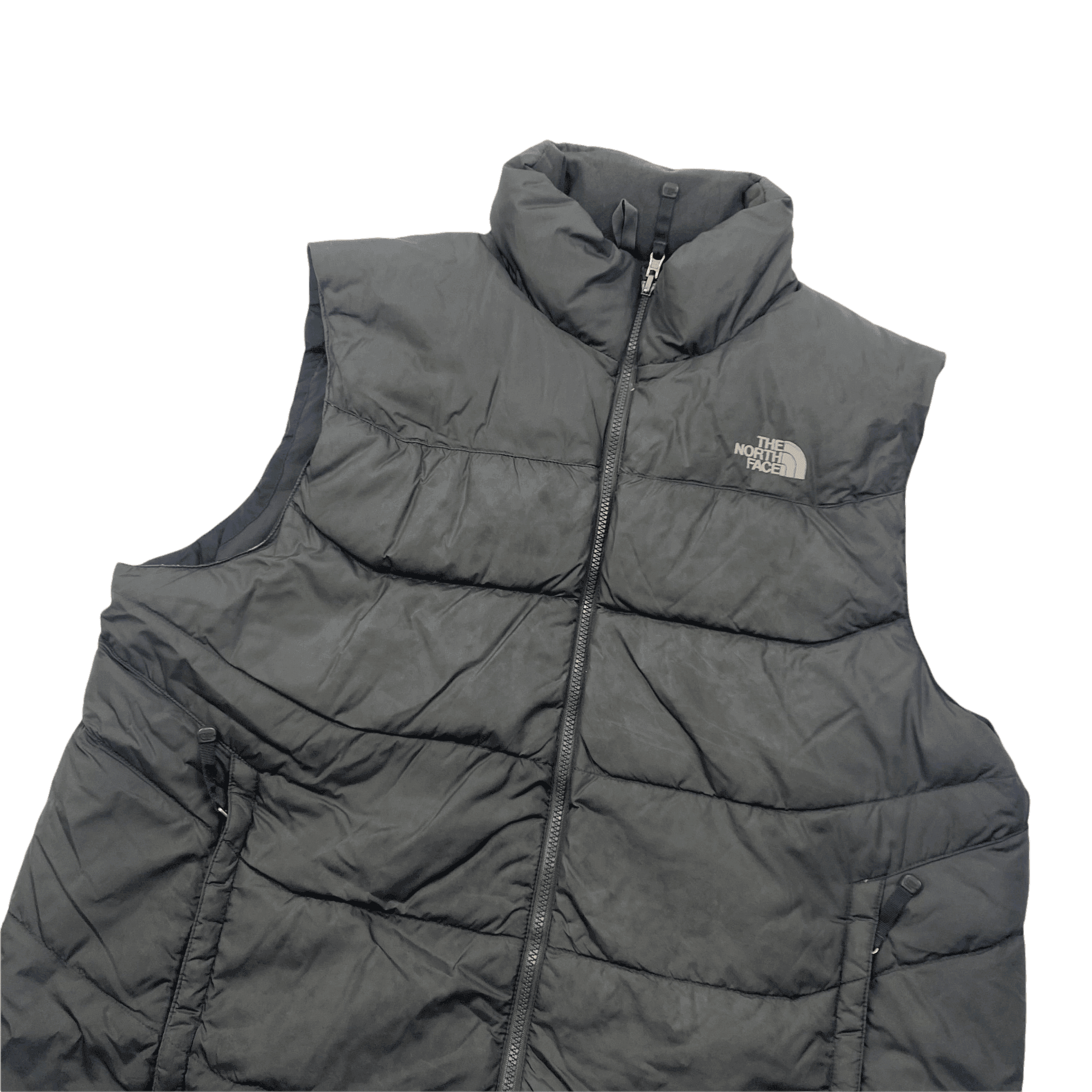 Vintage 90s Grey The North Face (TNF) Puffer Gilet - Extra Large - The Streetwear Studio