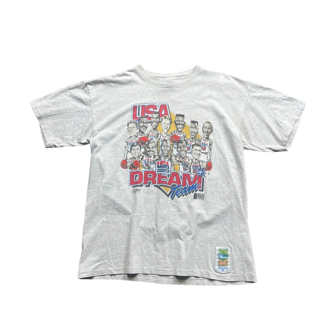 Vintage 90s Grey USA Basketball Tee - Extra Large - The Streetwear Studio