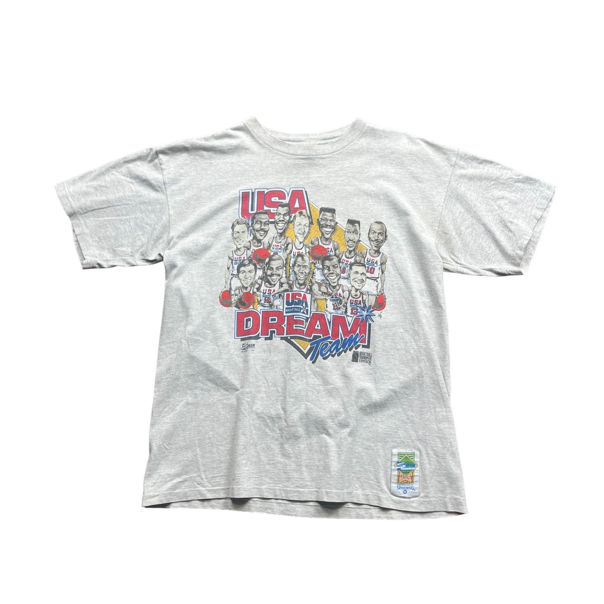 Vintage 90s Grey USA Basketball Tee - Extra Large - The Streetwear Studio