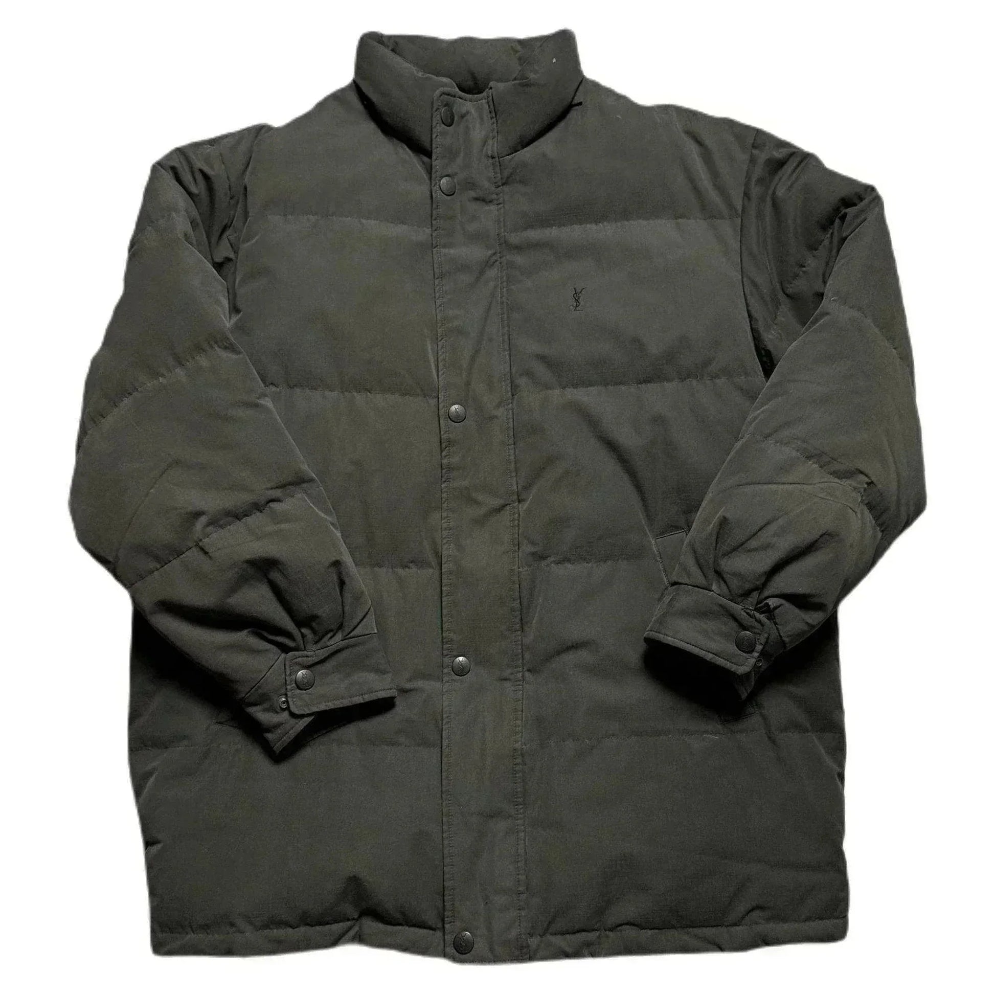 Vintage 90s Grey YSL Coat - XL | The Streetwear Studio
