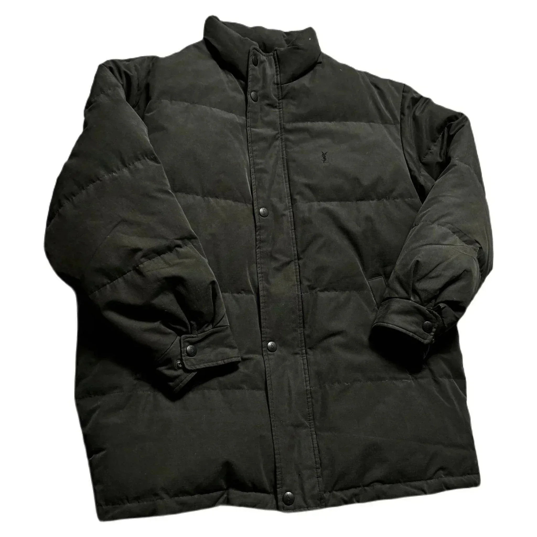 Vintage 90s Grey YSL Coat - XL | The Streetwear Studio