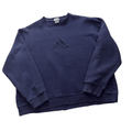 Vintage 90s Navy Blue Adidas Large Logo Sweatshirt - Extra Large - The Streetwear Studio