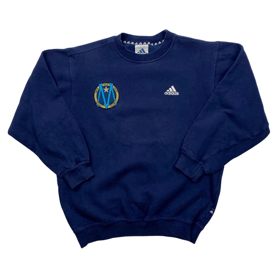 Vintage 90s Navy Blue Adidas Marseille Football Sweatshirt - S | The Streetwear Studio