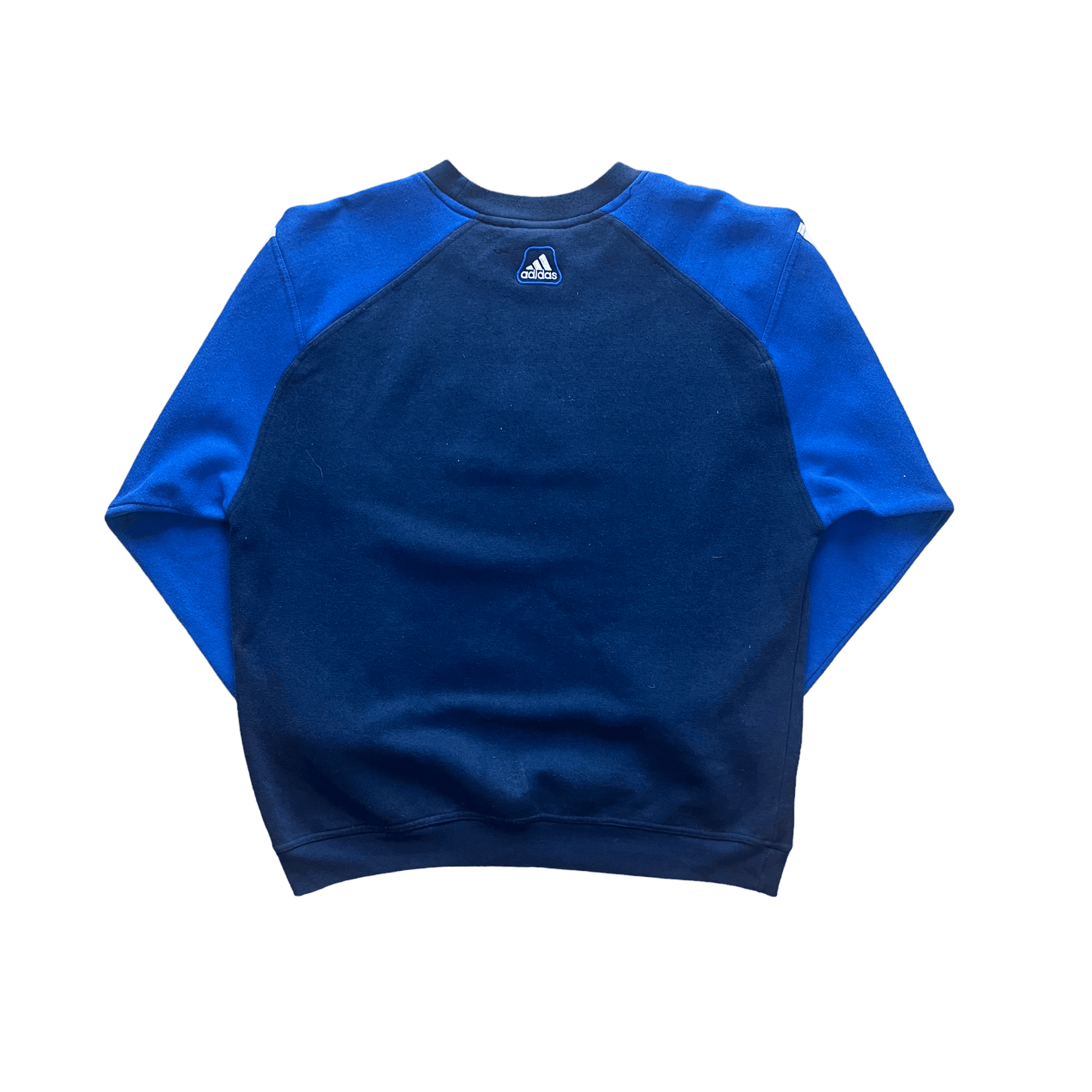 Vintage 90s Navy Blue Adidas Spell-Out Sweatshirt - Extra Large - The Streetwear Studio